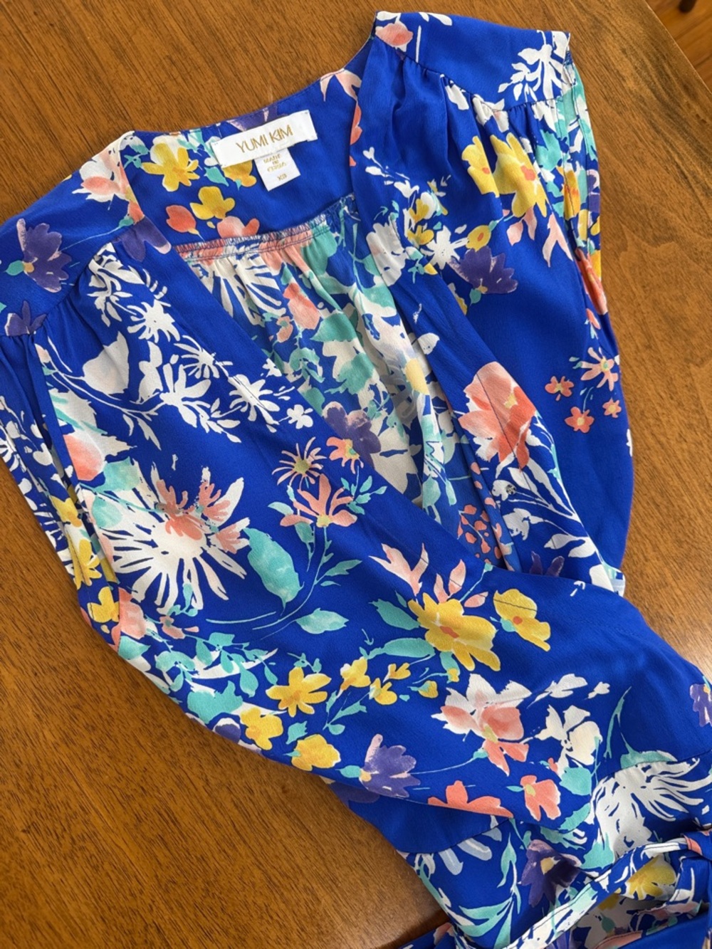 Yumi Kim Blue Floral Wrap Maxi Dress